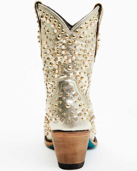 Image #5 - Boot Barn X Lane Women's Exclusive Dolly Metallic Leather Western Bridal Booties - Snip Toe, Gold, hi-res