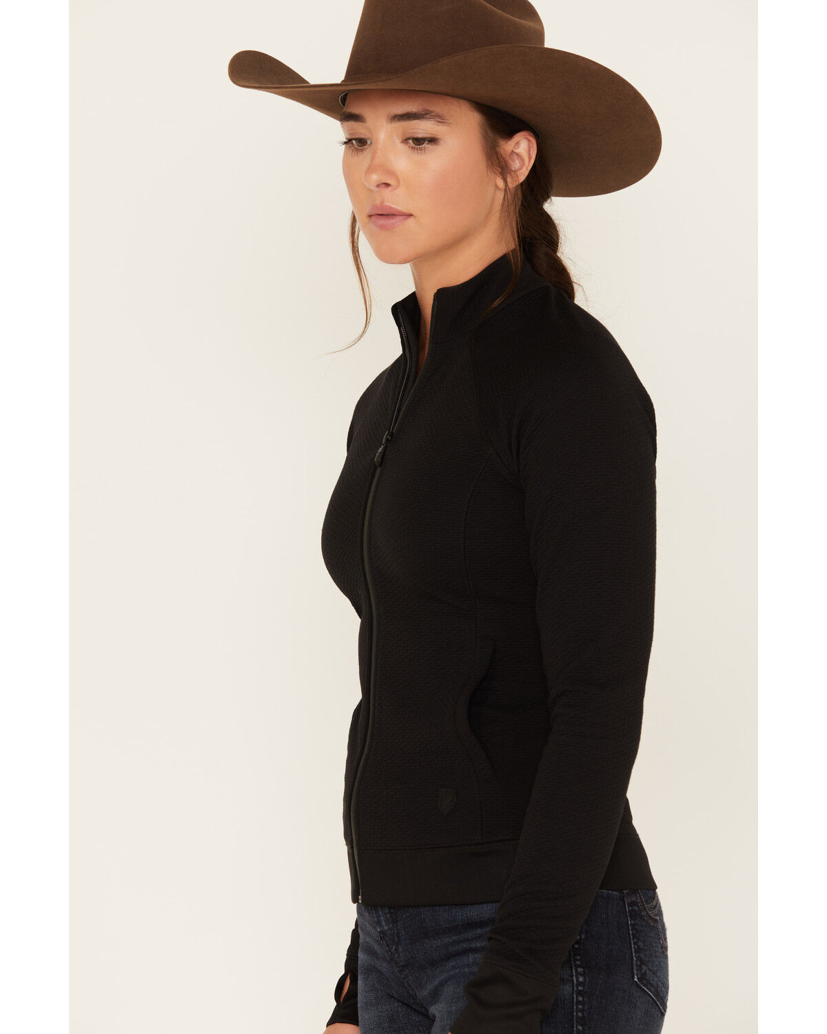 Image #2 - RANK 45® Women's Technical Zip-Up Jacket, Black, hi-res