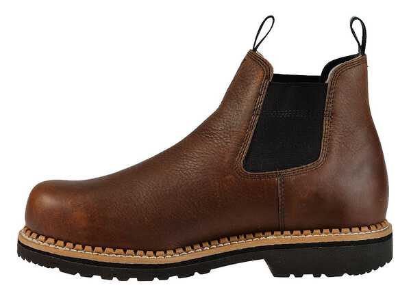Image #10 - Georgia Boot Men's Romeo Waterproof Slip-On Work Shoes - Round Toe, Brown, hi-res