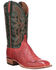 Lucchese Men's Cecil Exotic Ostrich Skin Western Boots - Broad Square Toe, Red, hi-res