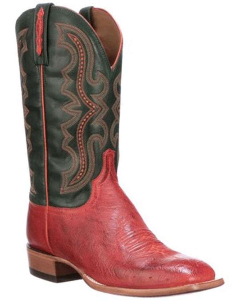 Lucchese Men's Cecil Exotic Ostrich Skin Western Boots - Wide Square