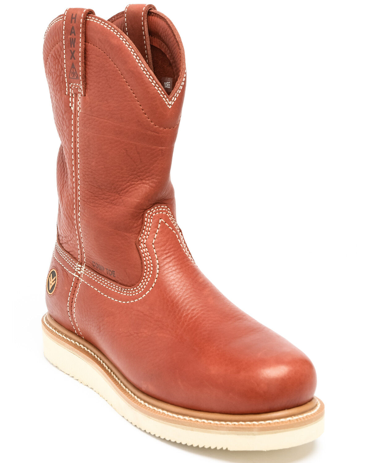 Image #1 - Hawx Men's 10" Grade Work Boots - Composite Toe, Red, hi-res