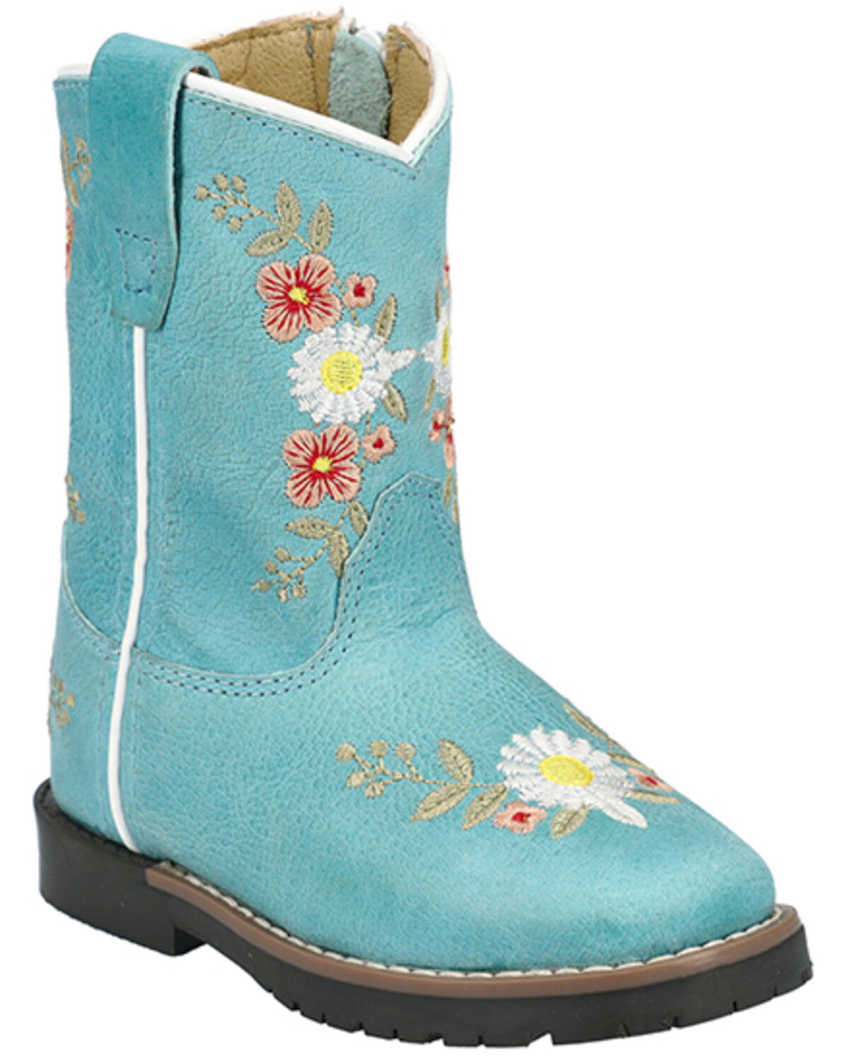 Image #1 - Smoky Mountain Toddler Girls' Autry Western Boots - Broad Square Toe, Turquoise, hi-res