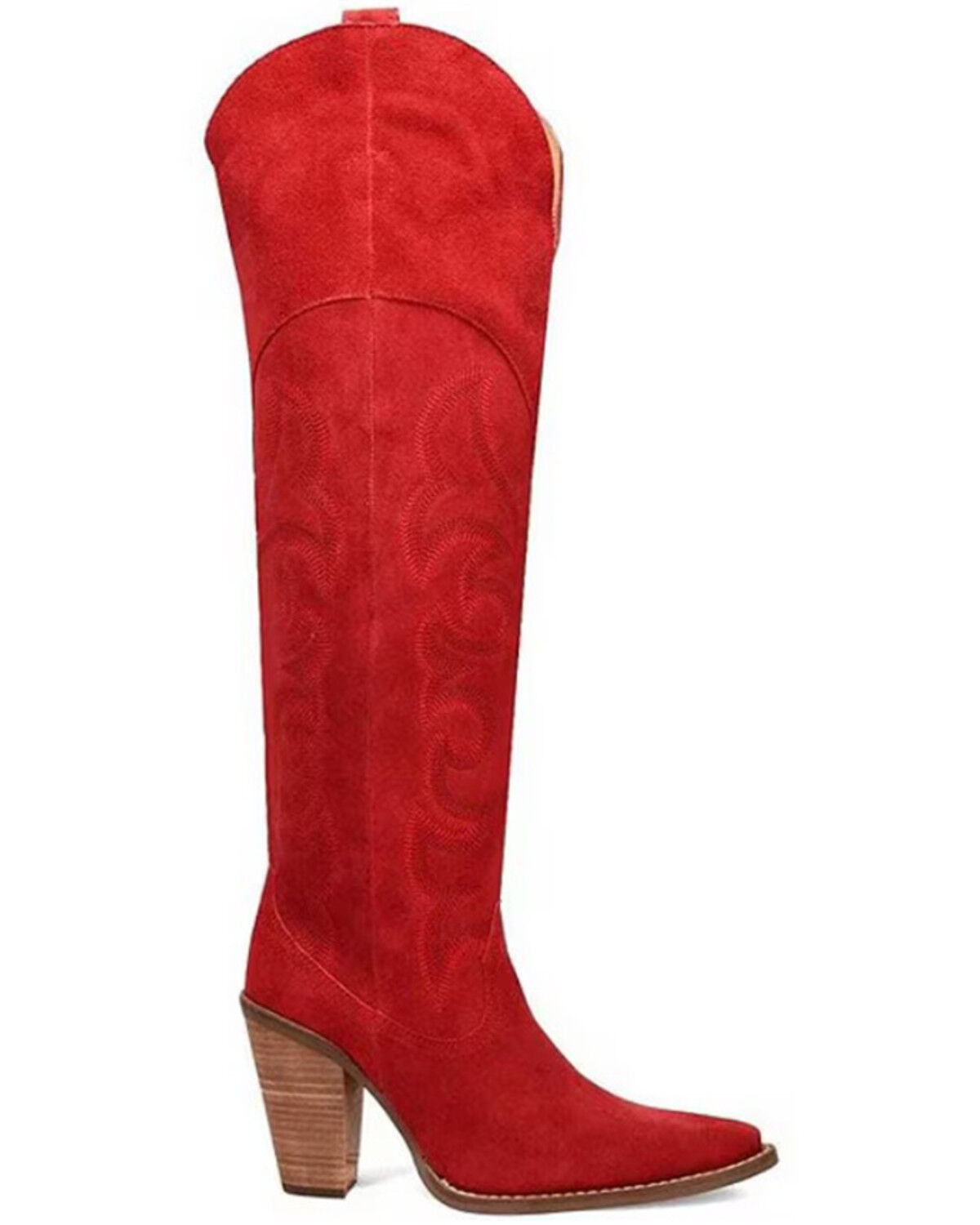 Image #2 - Dingo Women's Primadonna Tall Western Boots - Snip Toe, Red, hi-res