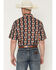 Image #4 - Wrangler Men's Checotah Southwestern Striped Short Sleeve Pearl Snap Western Shirt, Black, hi-res