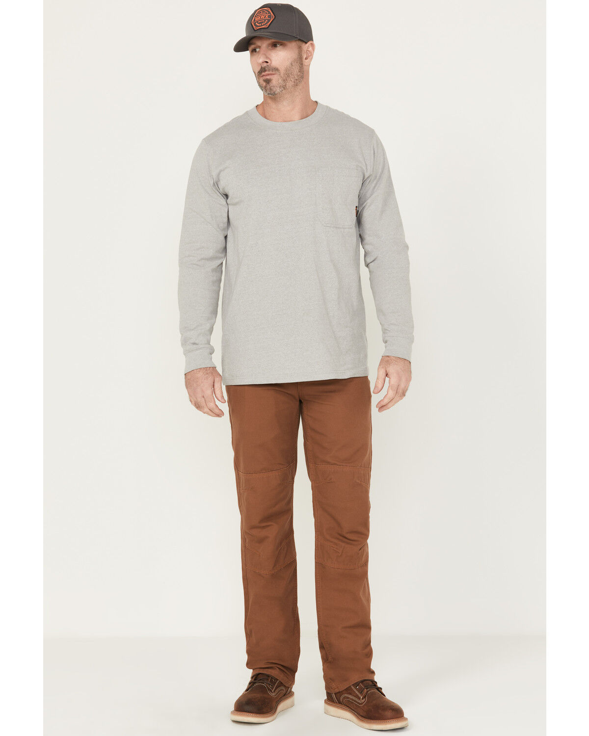 Image #1 - Hawx Men's FR Double Front Straight Canvas Pants, Medium Brown, hi-res