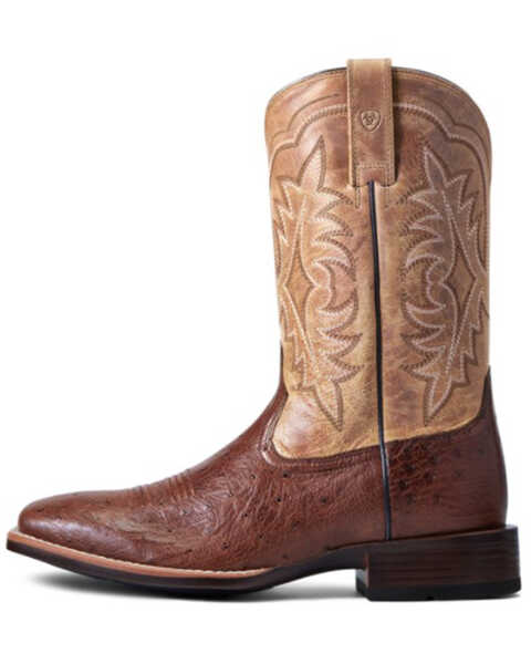 Image #2 - Ariat Men's Smooth Quill Ostrich Night Life Ultra Exotic Western Boot - Broad Square Toe , Brown, hi-res