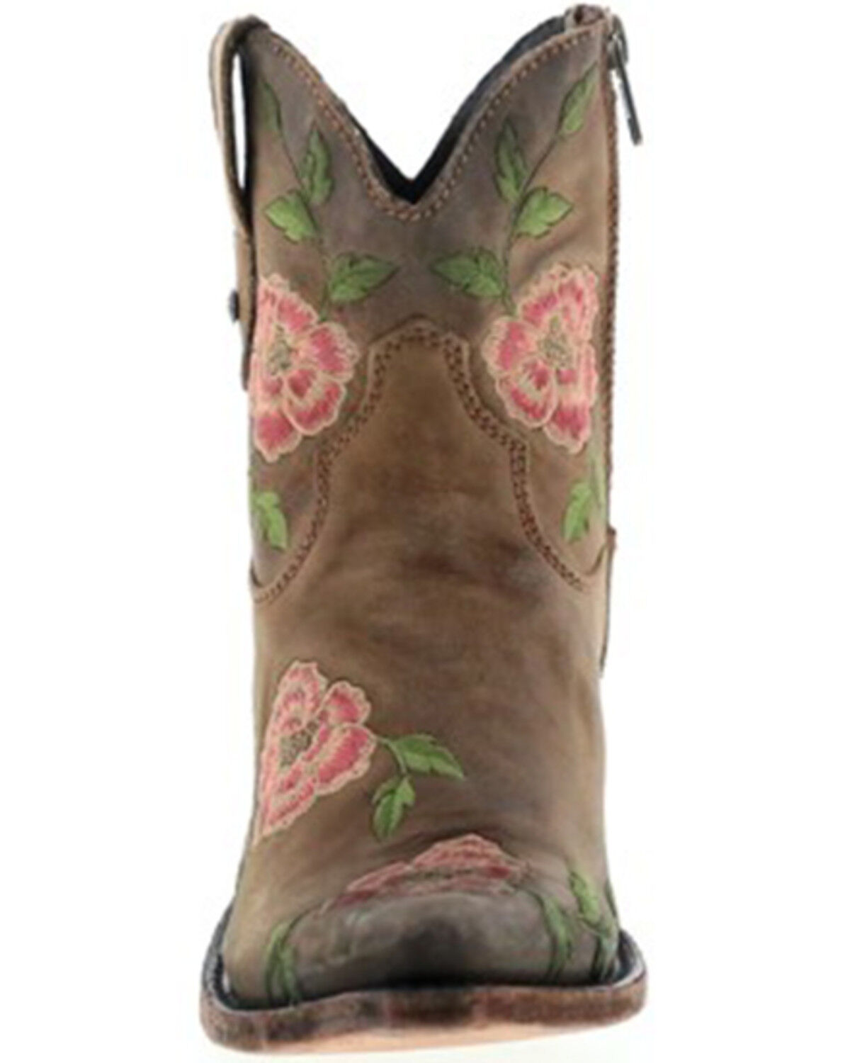 Image #4 - Caborca Silver by Liberty Black Women's Embroidered Floral Western Booties - Round Toe, Tan, hi-res