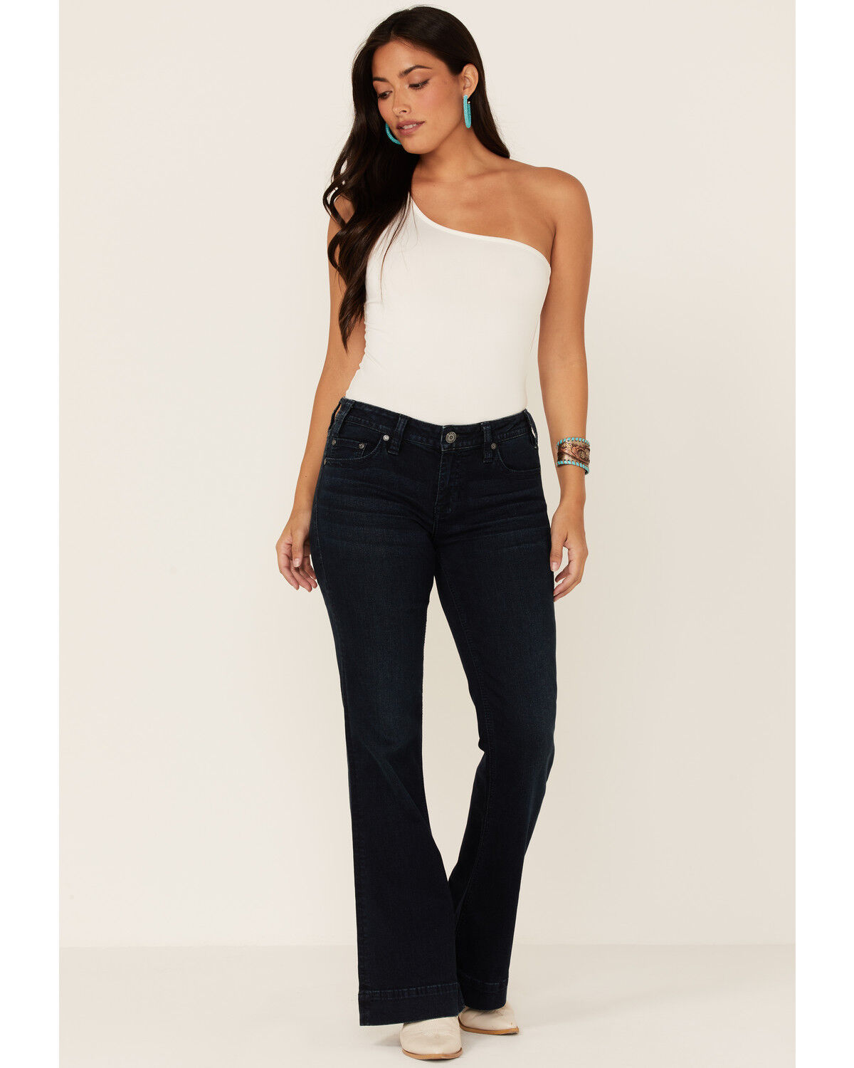 Image #1 - Rock & Roll Denim Women's Dark Mid Rise Trousers, , hi-res