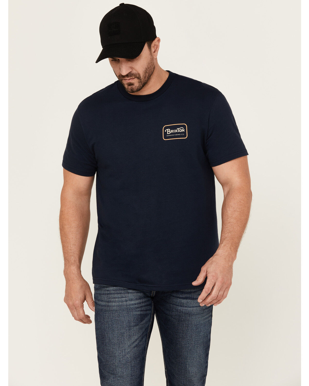 Image #1 - Brixton Men's Grade Logo Short Sleeve Graphic T-Shirt, Navy, hi-res