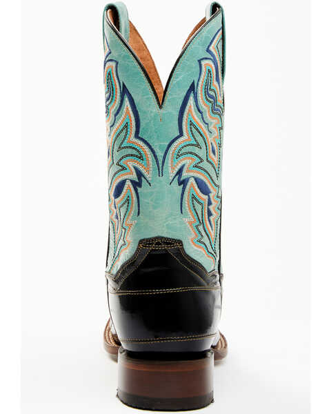 Dan Post Men's Eel Exotic Blue Western Boots - Broad Square Toe , Black/blue, hi-res
