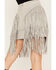Image #4 - Wonderwest Women's Suede Fringe Mini Skirt, Grey, hi-res