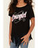 Image #3 - Cowgirl Hardware Girls' Bandana Fringe Short Sleeve Graphic Tee, Black, hi-res
