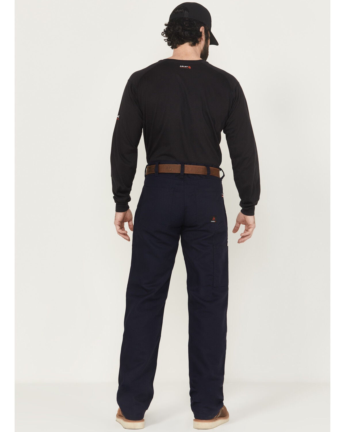 Image #3 - Forge Workwear Men's FR Relaxed Bootcut Canvas Pants, Navy, hi-res