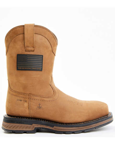 Image #2 - Cody James Men's 10" Disruptor Western Work Boots - Nano Composite Toe, Brown, hi-res