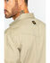 Image #5 - Hawx Men's Solid Twill Pearl Snap Long Sleeve Work Shirt , Beige/khaki, hi-res