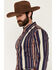 Image #2 - Cody James Men's Red Dog Southwestern Stripe Print Long Sleeve Button-Down Stretch Western Shirt, Navy, hi-res