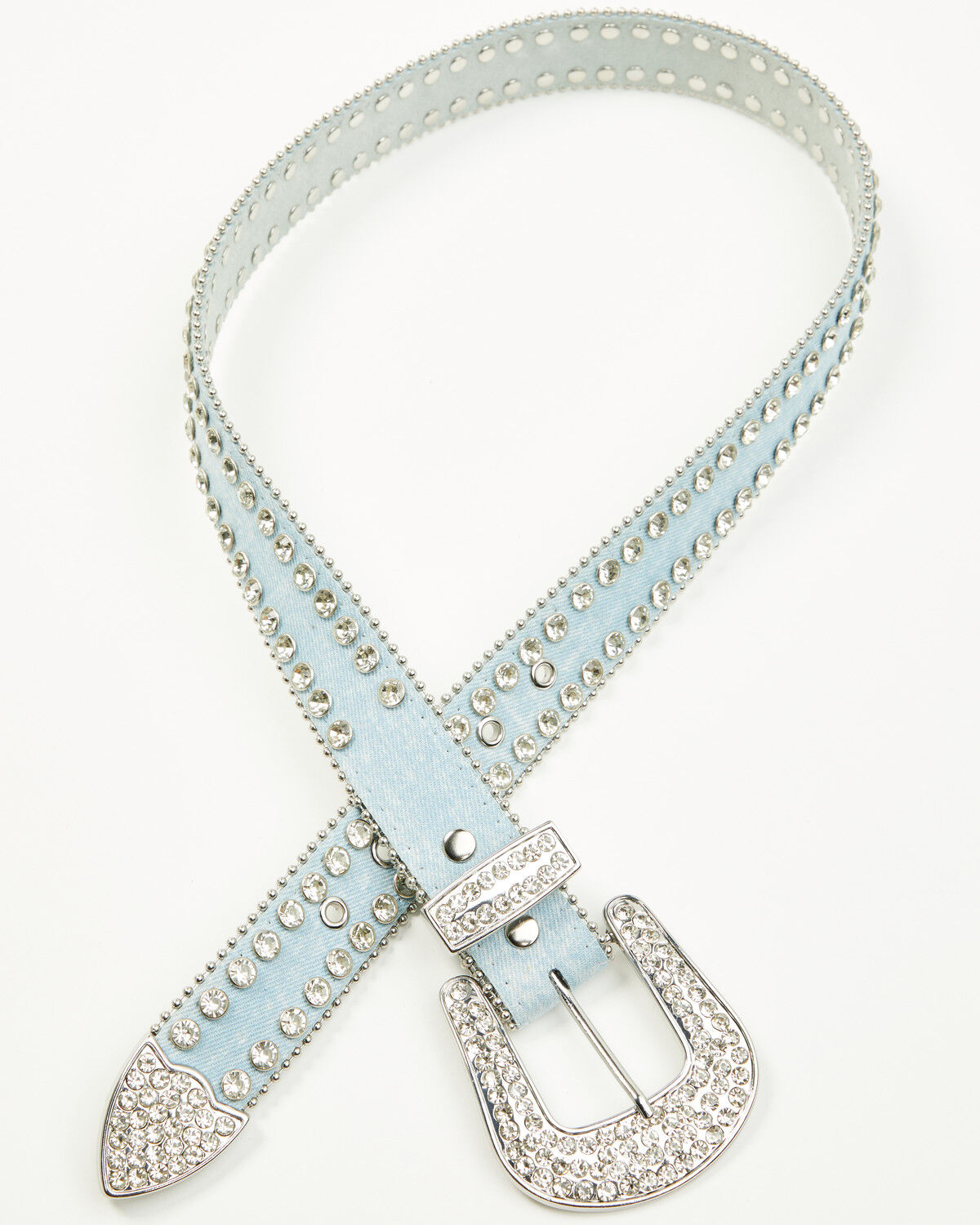 Image #2 - Shyanne Women's Denim Embellished Bling Belt, Light Blue, hi-res