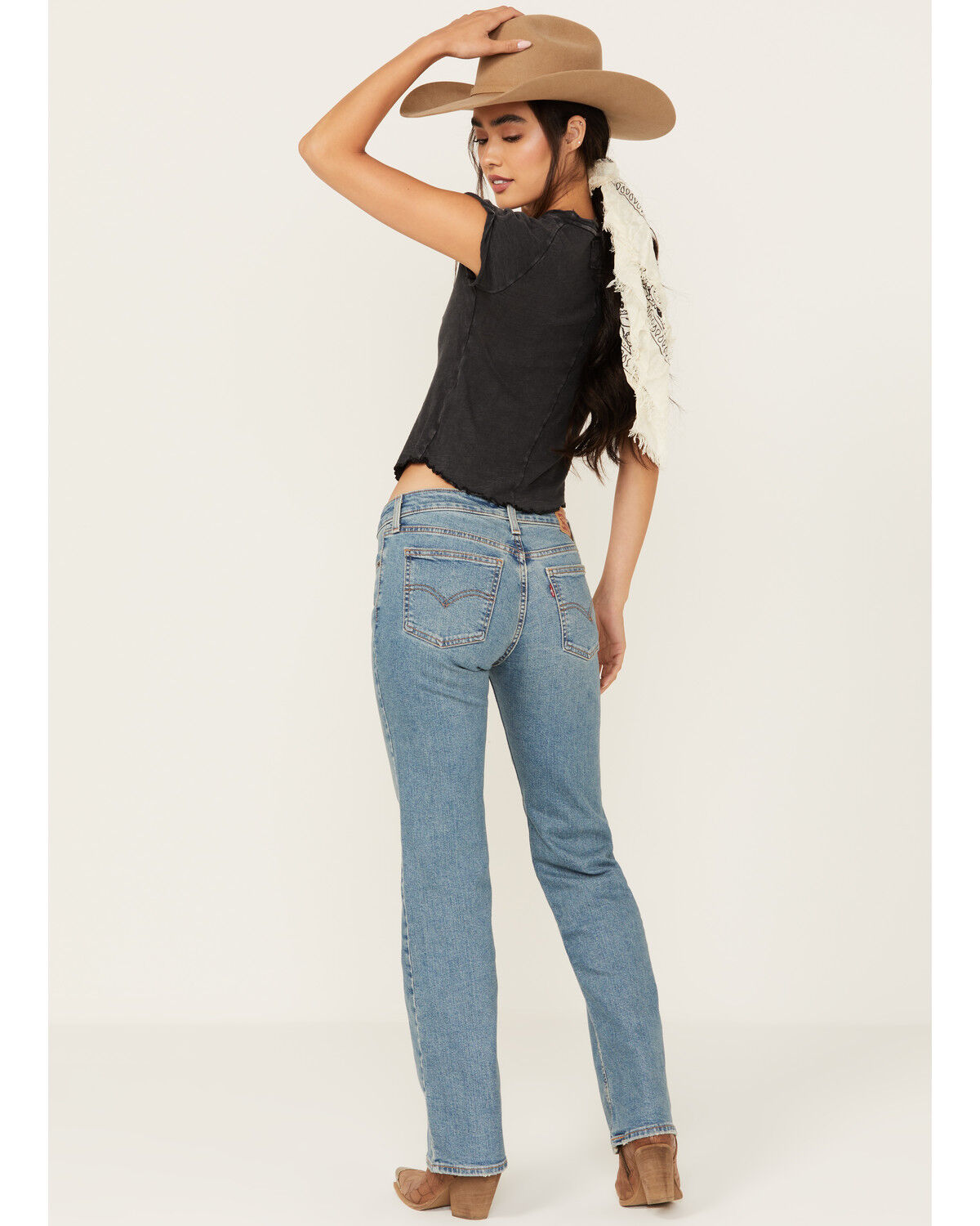 Image #3 - Levi's Superlow Medium Wash Stretch Bootcut Jeans, Medium Wash, hi-res