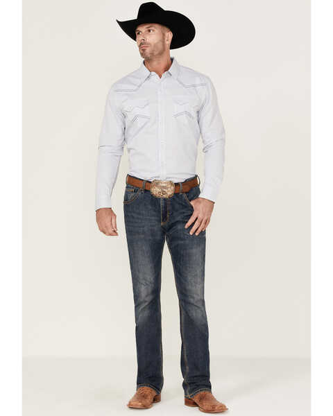 Image #2 - Cody James Men's Sand Creek Tonal Solid Long Sleeve Snap Western Shirt - Big & Tall , White, hi-res