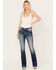 Image #3 - Miss Me Women's Medium Wash Mid Rise Saddle Stitch Angle Wing Bootcut Jeans, Medium Wash, hi-res