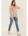 Image #2 - Cotton & Rye Women's Mixed Stripe Print Hanky Hem Tank Top, Red, hi-res