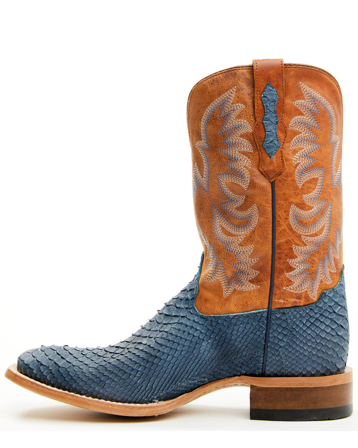 Image #3 - Cody James Men's Exotic Python Vulturno Western Boots - Broad Square Toe, Blue, hi-res
