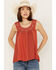 Image #1 - Miss Me Women's Crochet Neck Sleeveless Peasant Top, , hi-res