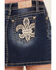 Image #2 - Miss Me Women's Dark Wash Embroidered Pocket Stretch Denim Mini Skirt, Dark Wash, hi-res