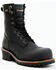 Image #1 - Hawx Men's 8" Logger Work Boots - Composite Toe, Black, hi-res