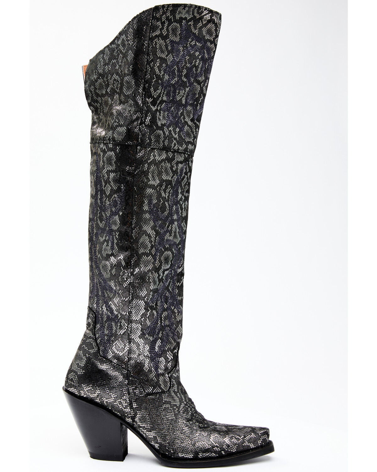 Image #2 - Dan Post Women's Black Snake Print Western Boots - Snip Toe, , hi-res