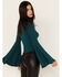 Image #4 - Shyanne Women's Rib Knit Mock Neck Bell Sleeve Top , Deep Teal, hi-res