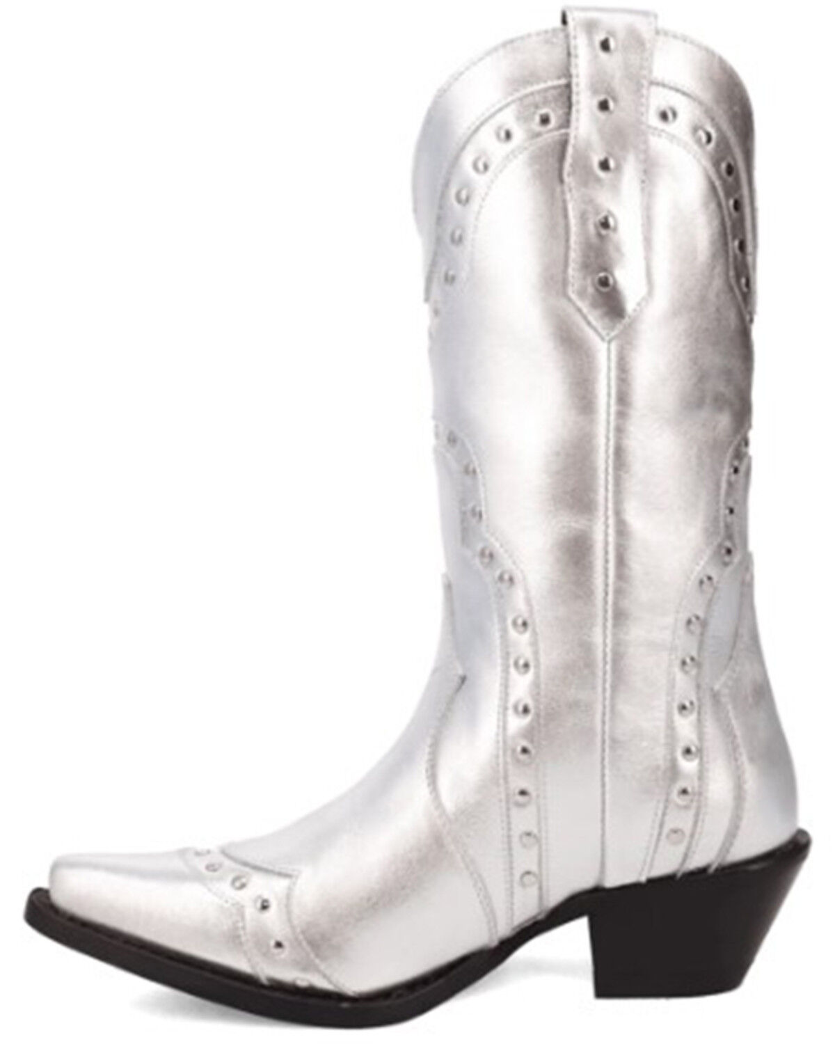 Image #3 - Dingo Women's Sweet Treat Metallic Western Boots - Snip Toe, Silver, hi-res