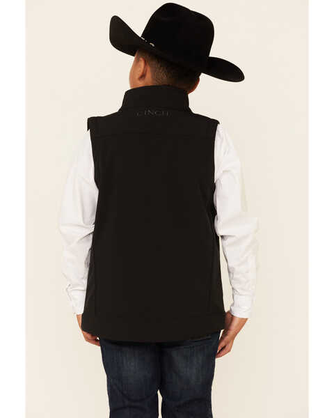 Image #4 - Cinch Boys' Solid Bonded Zip-Up Vest , Black, hi-res
