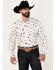 Image #1 - Rough Stock by Panhandle Men's Vegas Card Print Long Sleeve Pearl Snap Western Shirt, White, hi-res