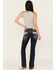 Image #1 - Grace in LA Women's Medium Wash Low Rise Floral Embroidered Pocket Stretch Bootcut Jeans, , hi-res