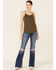 Image #2 - Angie Women's Solid Green Halter Tank Top, Green, hi-res