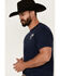 Image #3 - Cowboy Hardware Men's Lock & Load Short Sleeve Graphic T-Shirt, Navy, hi-res