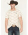 Image #1 - RANK 45® Men's Shoot All Over Southwestern Print Short Sleeve Button-Down Polo, Oatmeal, hi-res