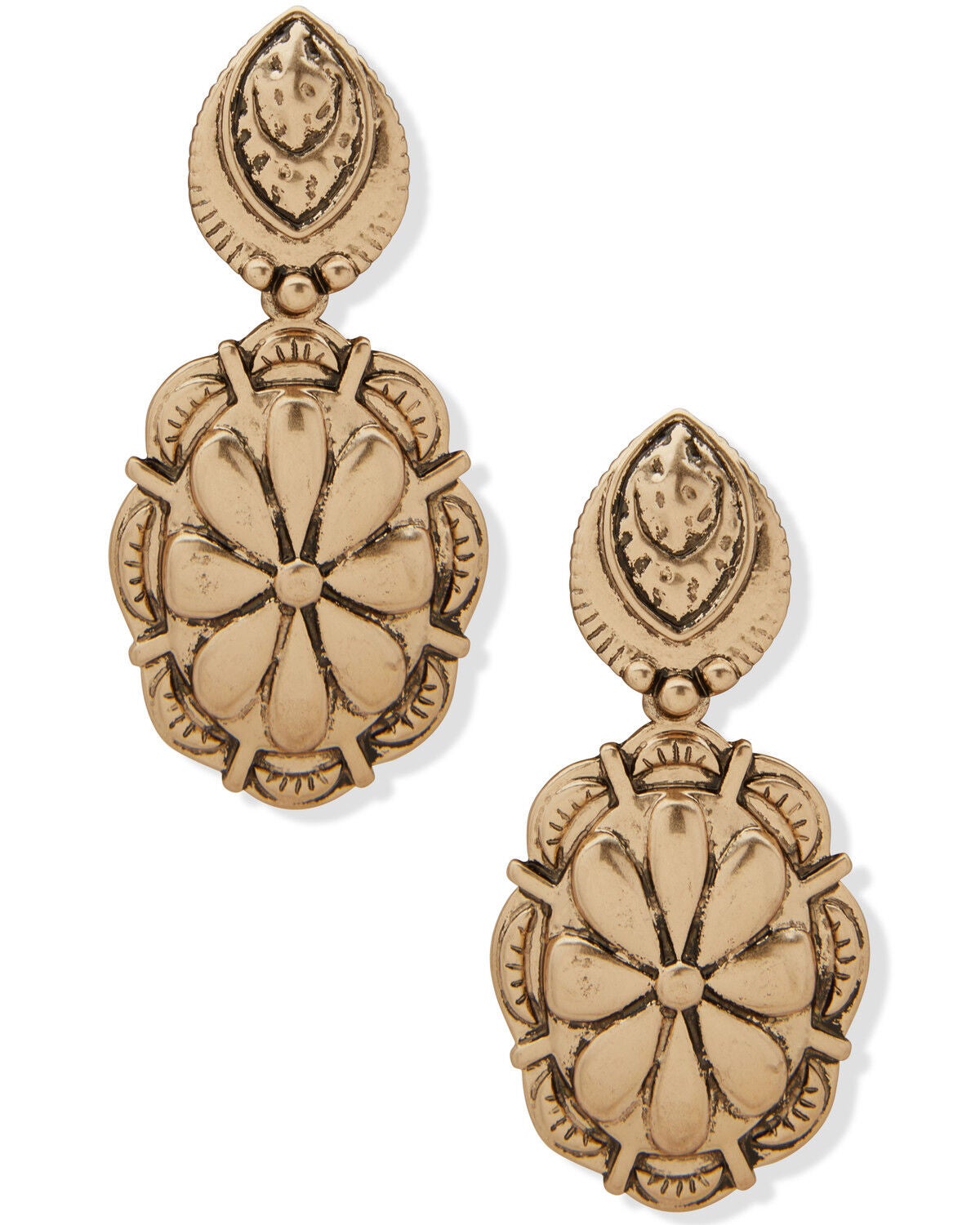 Image #1 - Lainey Wilson Women's Concho Earrings, Gold, hi-res
