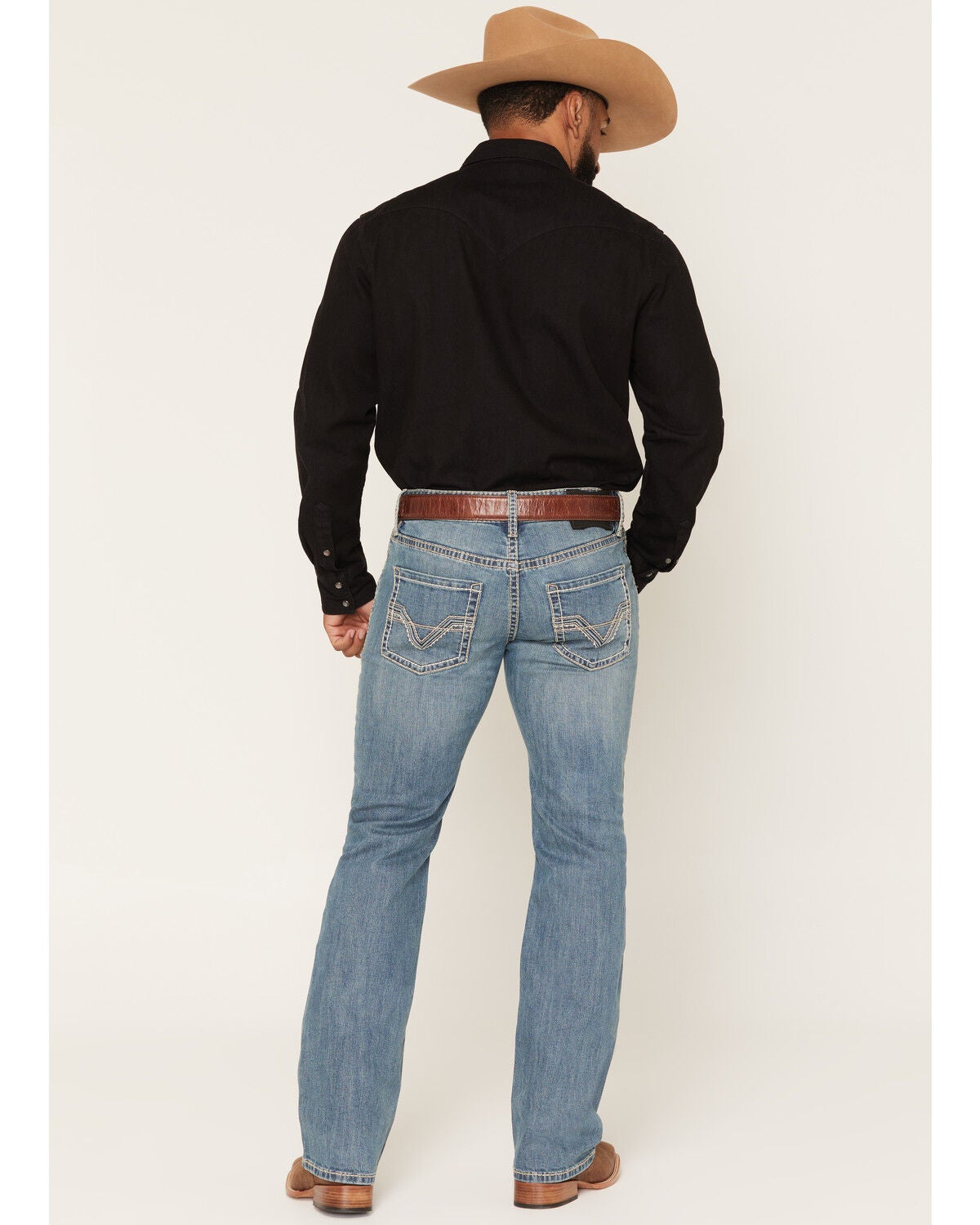 Image #3 - Rock & Roll Denim Men's Boot Barn Exclusive Pistol Medium Wash Bootcut Stretch Denim Jeans, Medium Wash, hi-res