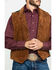 Image #4 - Scully Leatherwear Men's Southwestern Knit Back Suede Vest, Brown, hi-res