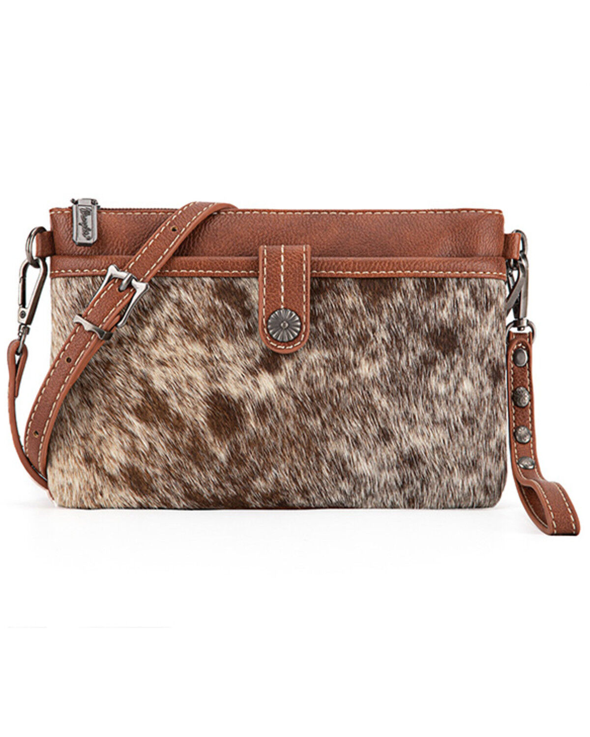 Image #1 - Wrangler Women's Cowhide Clutch, Brown, hi-res