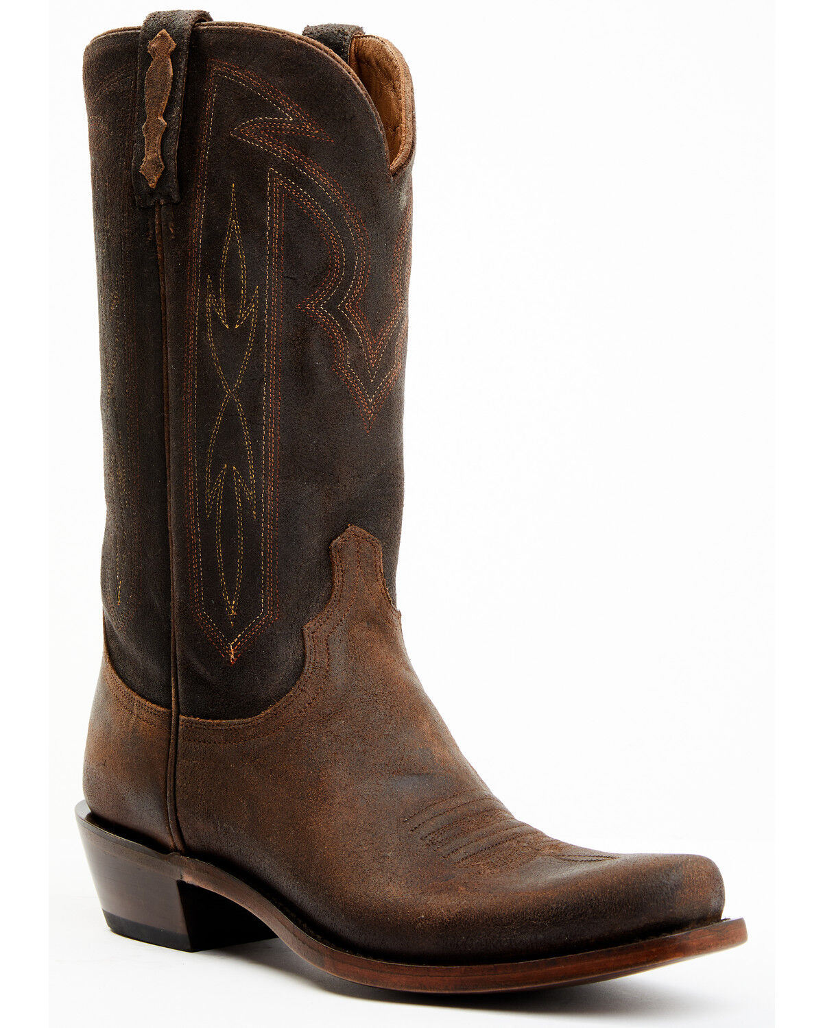 Image #1 - Lucchese Men's Brazos Western Boots - Square Toe, Brown, hi-res