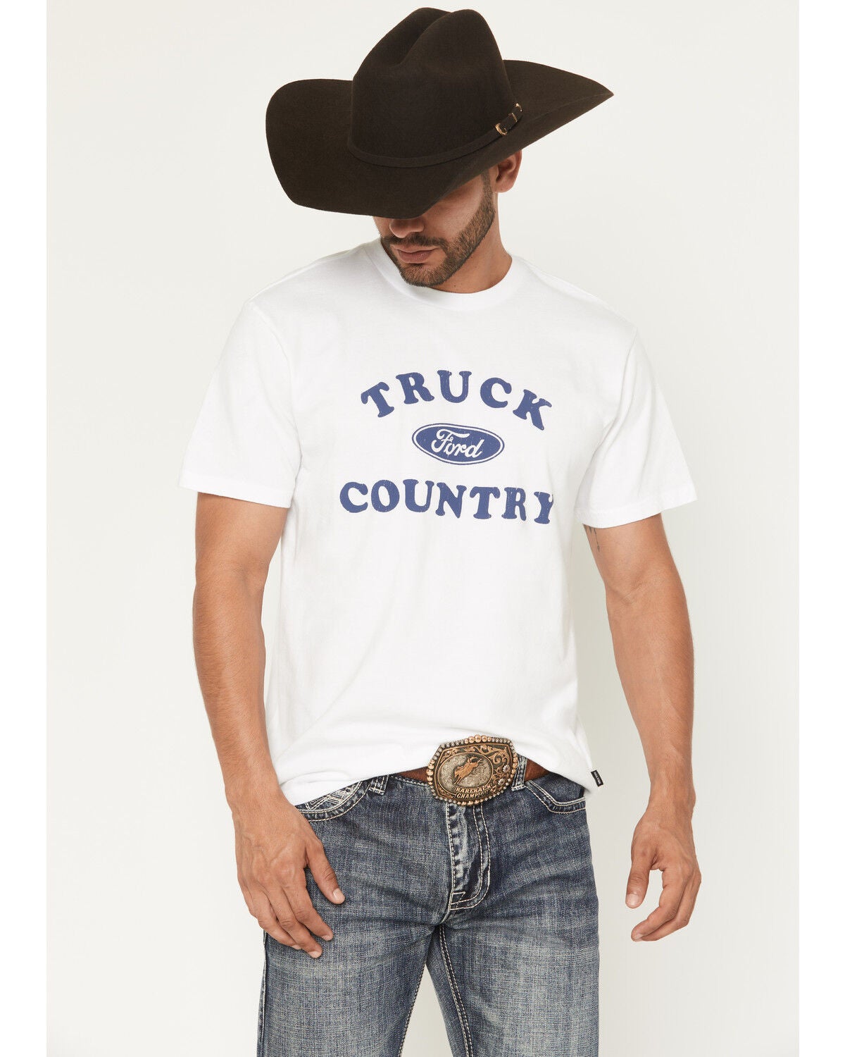 Brixton X Ford Men's Truck Country Short Sleeve Graphic T-Shirt, White, hi-res