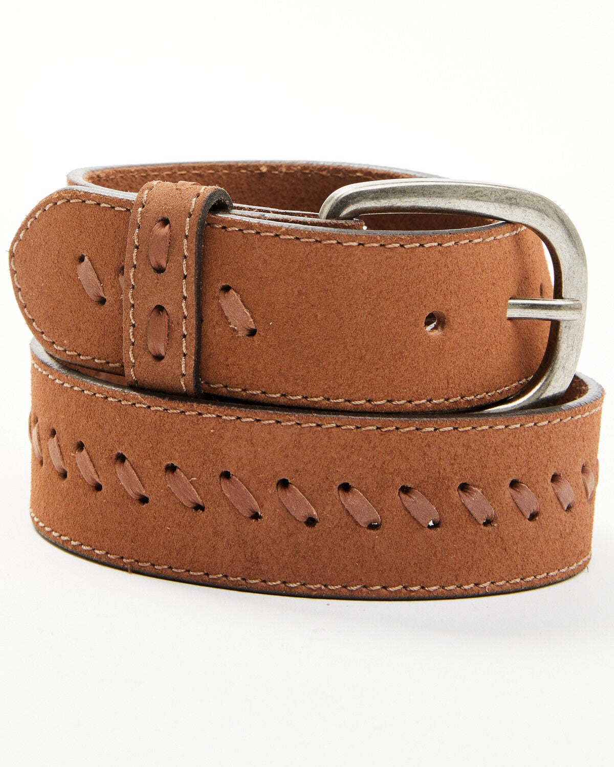 Cowgirls Rock Women's Solid Perforated Belt, Brown, hi-res