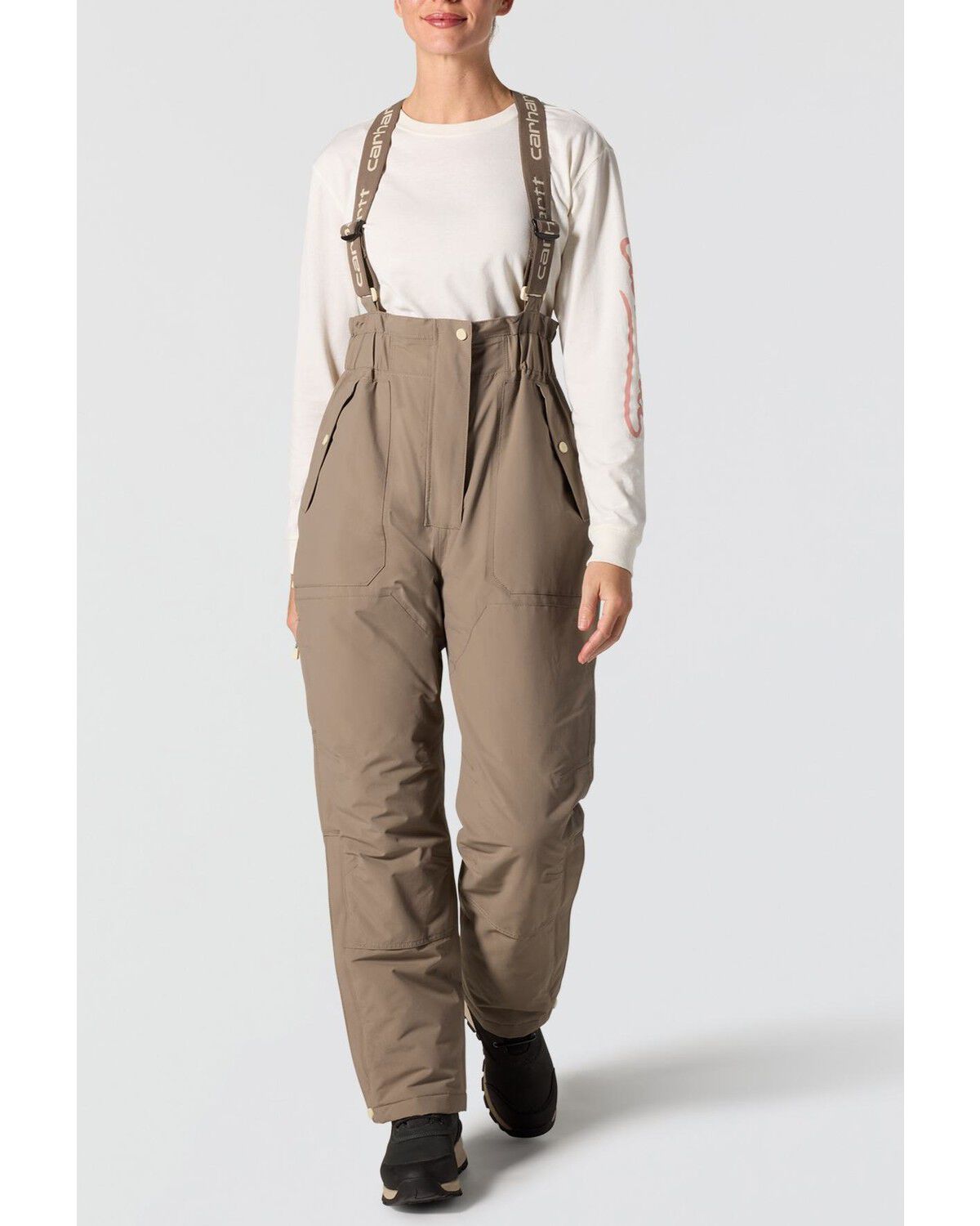 Carhartt Women's Rainer Bib Overalls, Brown, hi-res