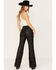 Wonderwest Women's Studded Leather Pant, Black, hi-res
