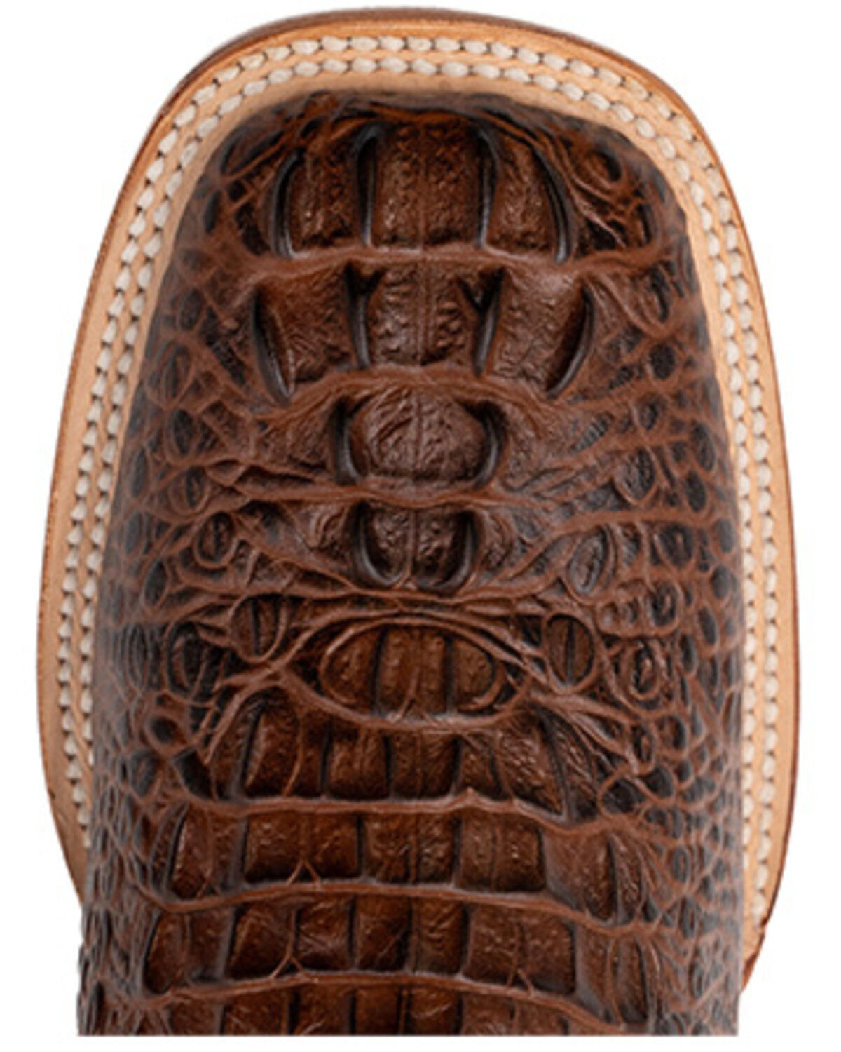 Image #6 - Ferrini Men's Caiman Croc Print Western Boots - Broad Square Toe, Rust, hi-res