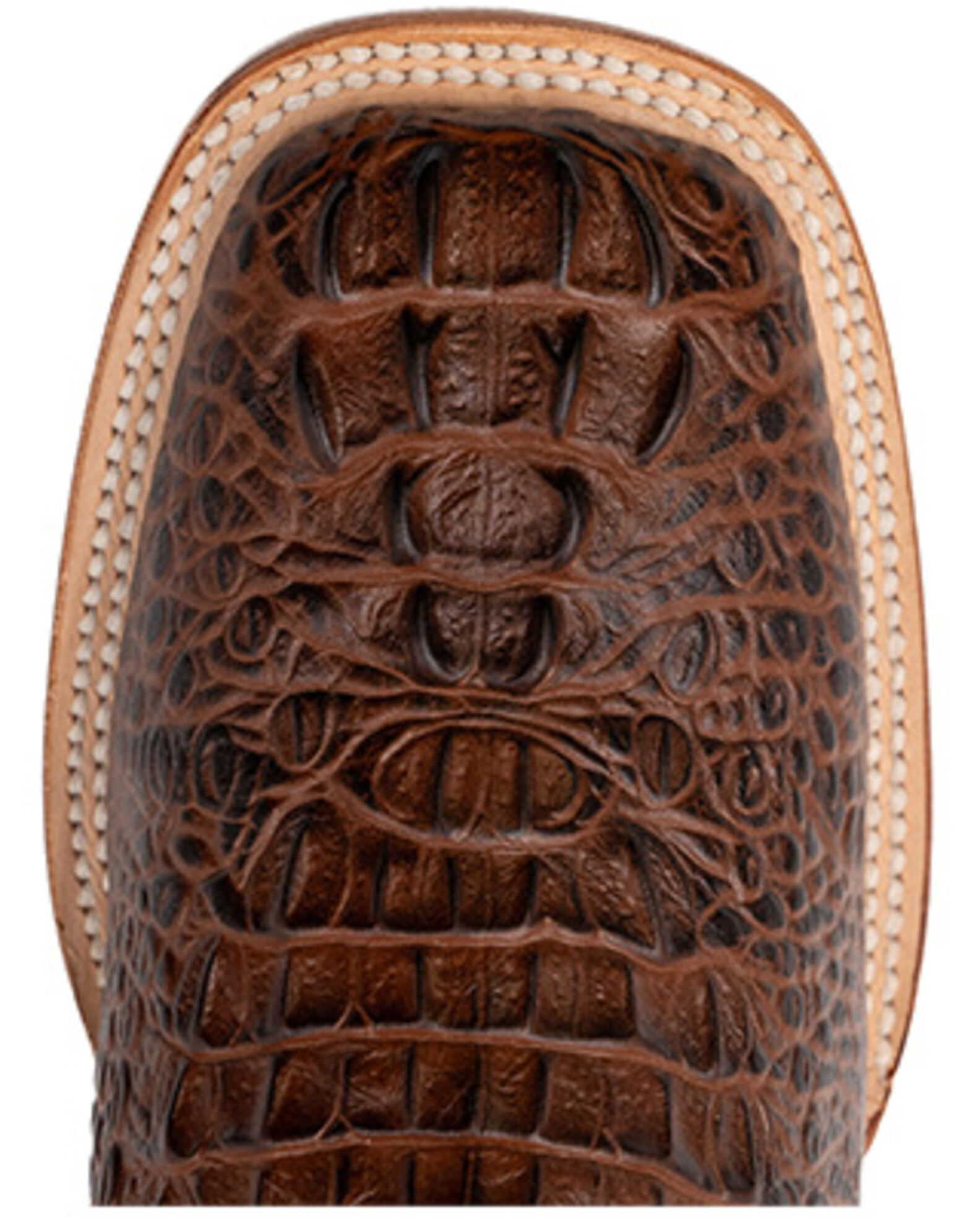 Image #6 - Ferrini Men's Caiman Croc Print Western Boots - Broad Square Toe, Rust, hi-res